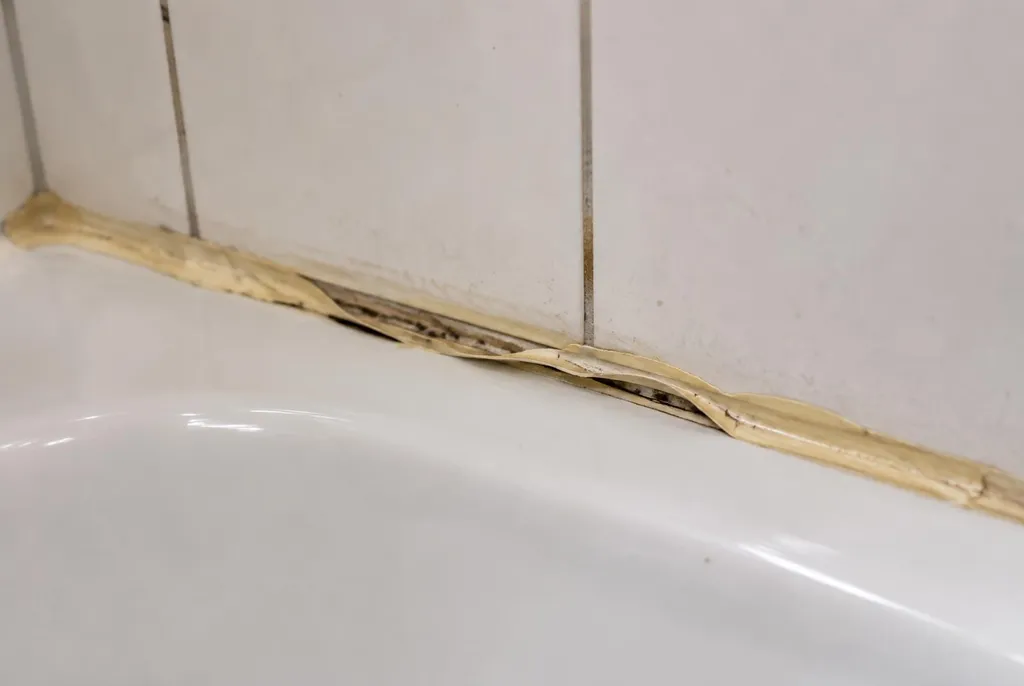 Kitbedrijf Hendrik-Ido-Ambacht – loslatende kit naast het bad